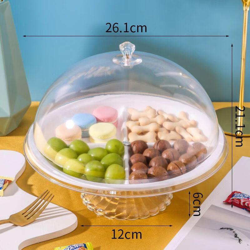 Европейский стиль, разделенный акриловый поднос для еды с крышкой