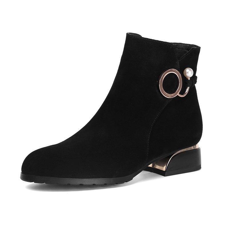 2025 New Women's Ankle Boots for Autumn/Winter - Chunky Heel Suede Material, and Also Available In Low Heel for Spring/Autumn