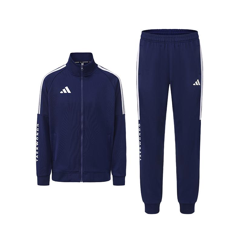 Adidas 3-Stripes Taekwondo Classic Retro Jacket And Pants Set Unisex Athletic Wear TR30JR1TK-DBW+TR30P1R1TK-DBW S
