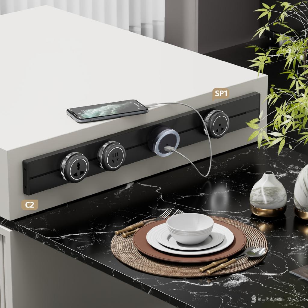 Schienenadapter USB- und Typ-C-Buchsenadapter Stromschienenadapter SP5