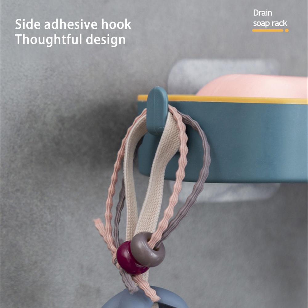 Multifunktionale Seifenbox mit Haken Kreativer Hängender Aufbewahrungshalter Nicht perforiert Abtropfkorb Gestell Toilette Heimorganisation