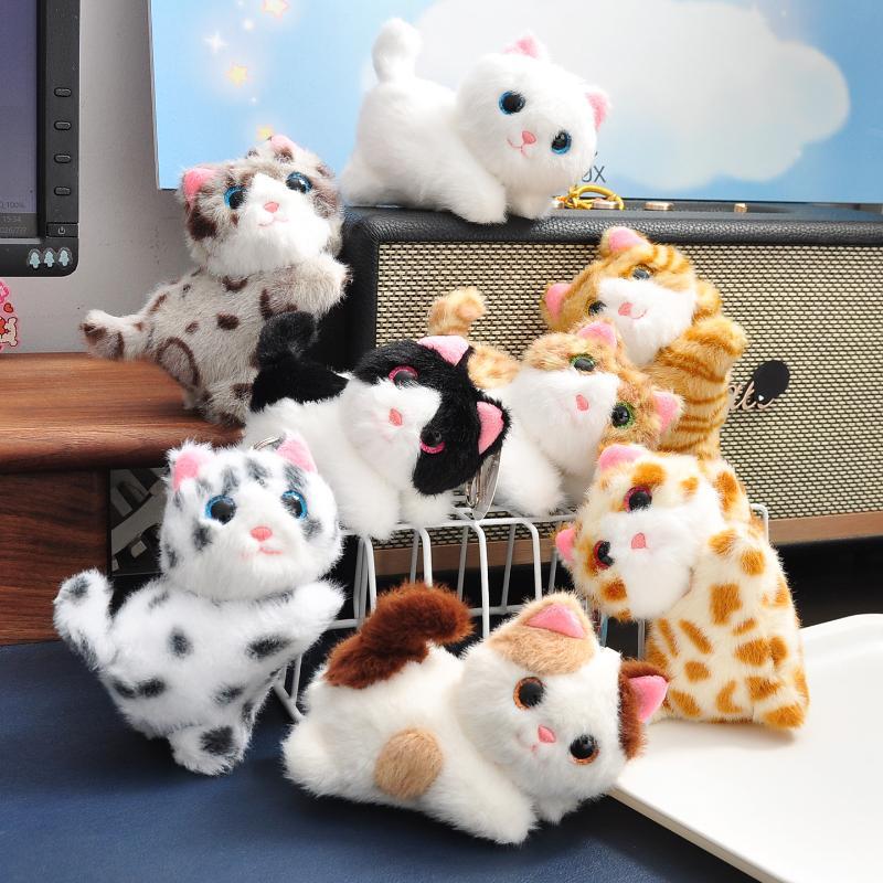 Cartoon Cat Plush Pendant Decoration Stuffed Doll Keychain Cute Bag Charm Doll Plush Boys & Girls Birthday Gift