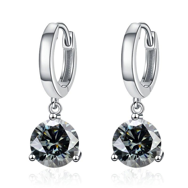 1ct/ 2ct/4ct Moissanite Diamond Earrings S925 Sliver Orginal Drop Earring Wedding Bride Jewelry with for Women
