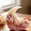 Food Grade Safe Silicone Mould Featuring Elegant Moon Tulips Designs For Home Candle Making With Easy Demolding