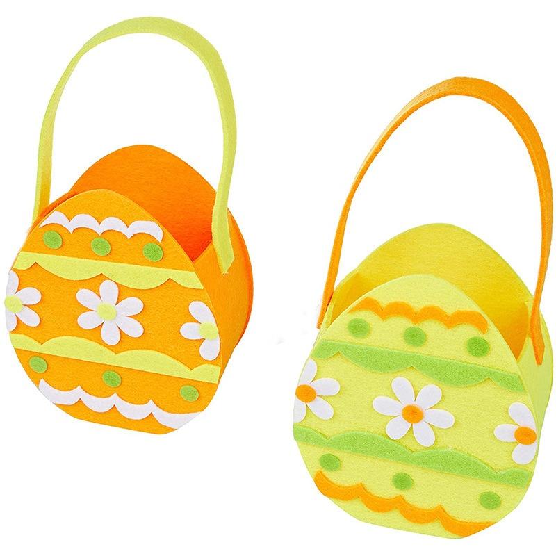 Easter Tote Bag High-Quality Rabbit Egg Chicken Tote Easter Felt Basket Charming Colorful Snack Bag For Spring Parties Home
