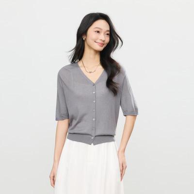 Women's Short Sleeve Knit Cardigan