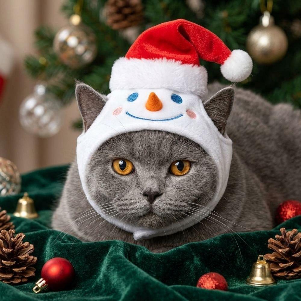 Adjustable Dog Xmas Plush Hat Skin Friendly Cat Costume Headwear Pet Dress Up