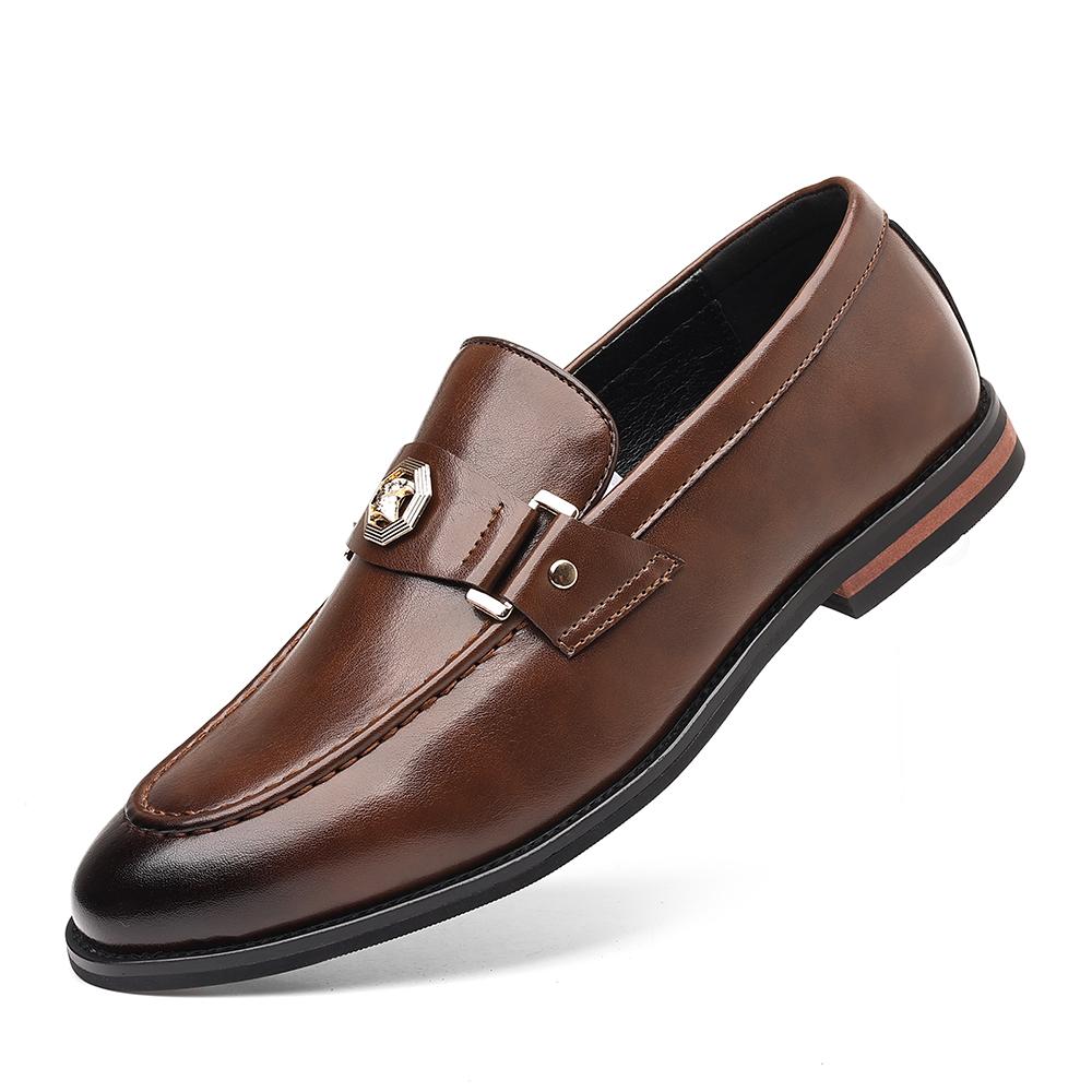 Fashion Hot Sale Leather Loafers Handmade Stitching Mens Walking Shoes Rubber Casual Shoes Comfy Slip on Flats Simple Moccasins Flats