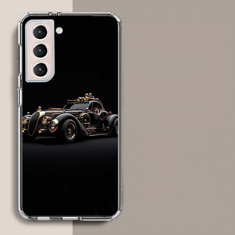 Steampunk Car Phone Case For Samsung Galaxy S25 Edge S24 S23 FE S21 S20 S10 Plus S22 S26 Ultra Cover Clear Cases TPU Capa Shell