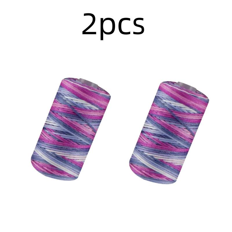 New Summer Crochet Yarn 1.5mm Thin Ice Cotton Thread for Hand Knitting Bag Hat Shoes 100g Hollow Line Colorful Nylon Cord