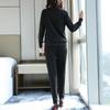 2ks/set Pletený oblek Ženy Módní Cardigan s výstřihem do V + Ležérní pletené kalhoty Dvoudílné dámské oblečení na jogging