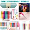 Aluminum Crochet Crochet Hooks Set with Storage Bag Soft Handle 9/11 Sizes Colorful Knitting Needle Kit for Mom Grandma Gifts