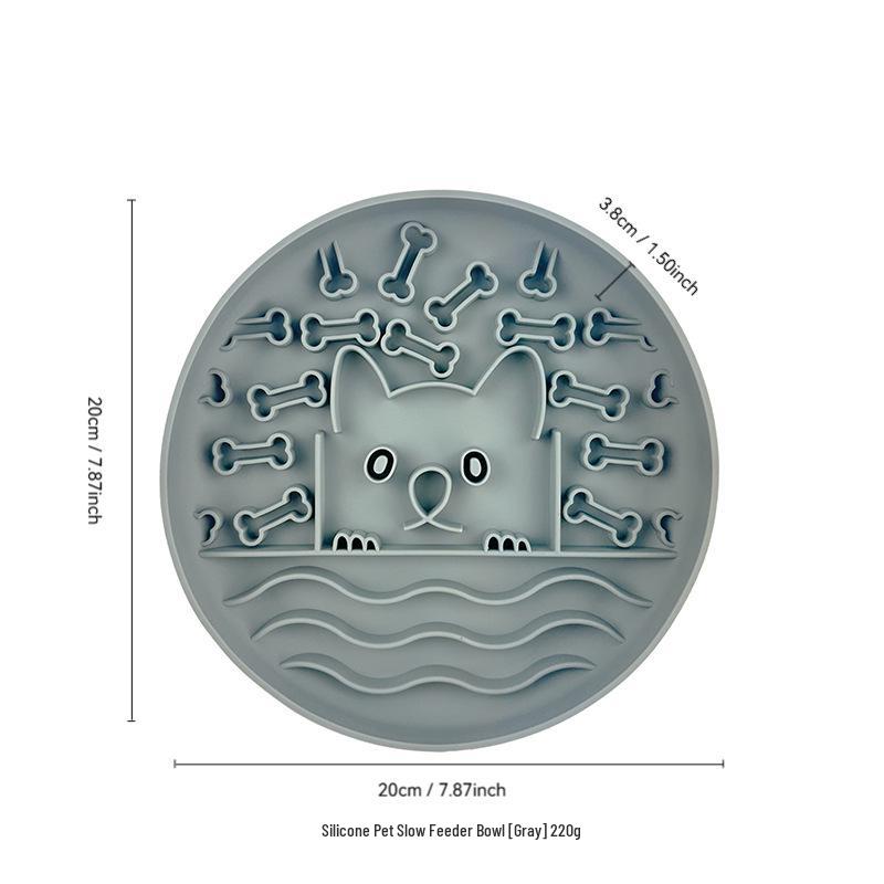 Silicone Pet Slow Feeder Mat with Suction Cup - Non-slip Licking Plate for Dogs and Cats