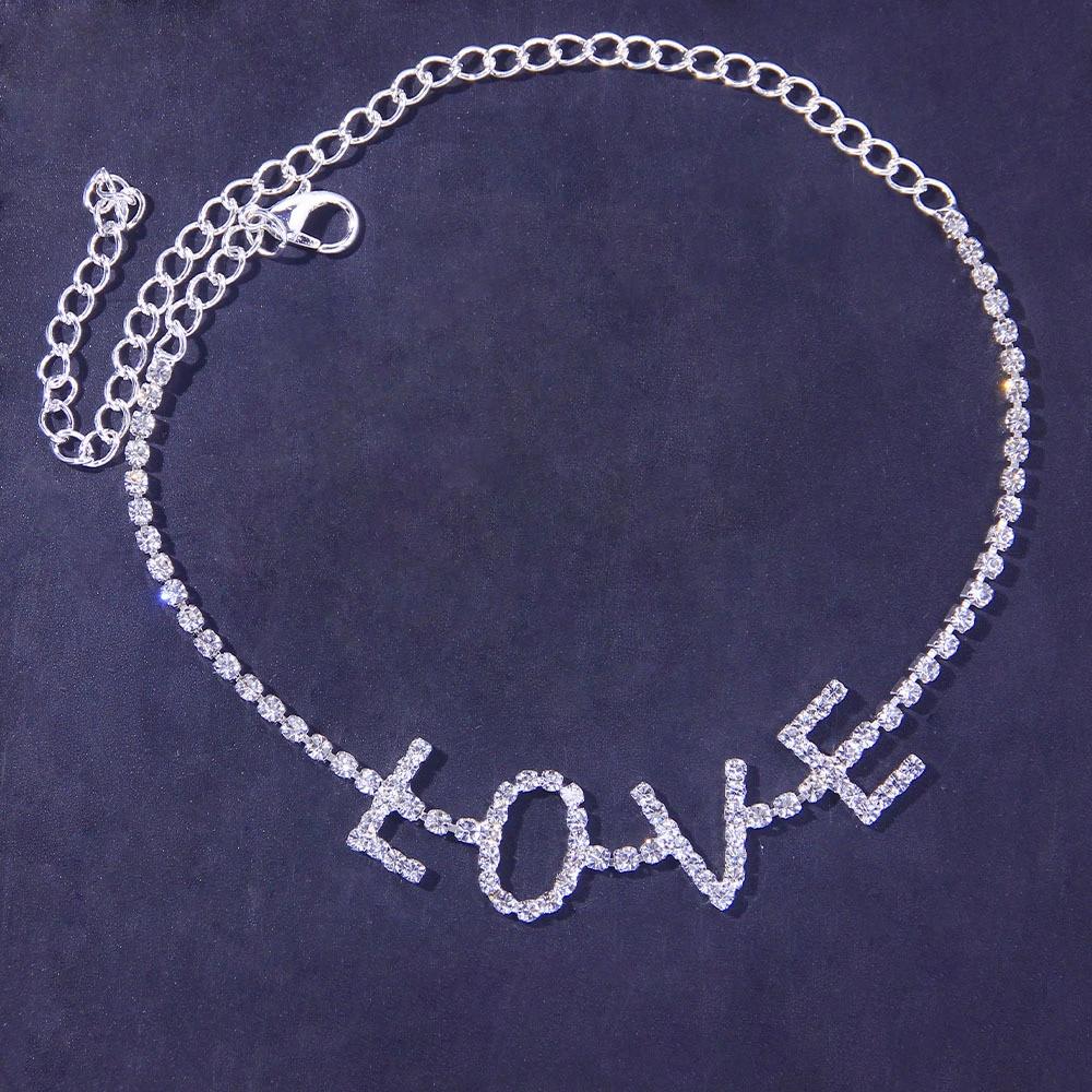 Exquisite Bling Rhinestone Double Heart Anklets for Women Hollow Out Foot Chain Trendy Summer Beach Jewelry Accessories