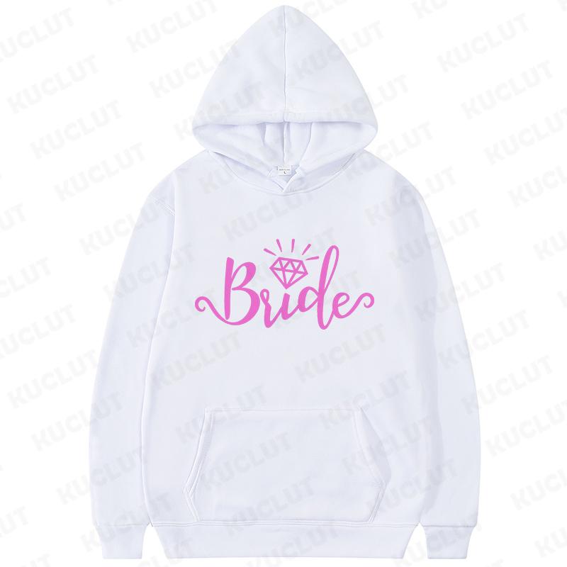 2D Bride Squad Bridal Hoodies Matching Hooded Tops with Romantic Prints Ideal for Bachelorette Party Bridal Showers Sweatshirts