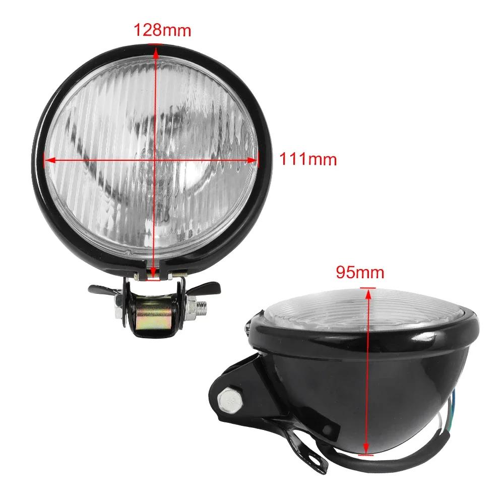 1pc for Suzuki Dirt Bike Retro Motorcycle Headlight Round with Holder Electroplate Vintage Head