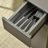 Folding dining table on castors with storage 2 drawers and 1 cupboard 76 x 140 x 74 cm