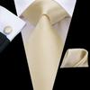 Hi-Tie Floreale Champagne Avorio Cravatta Elegante da Uomo Fazzoletto Gemelli per Smoking Moda Classica Seta Lusso Cravatta per Uomo