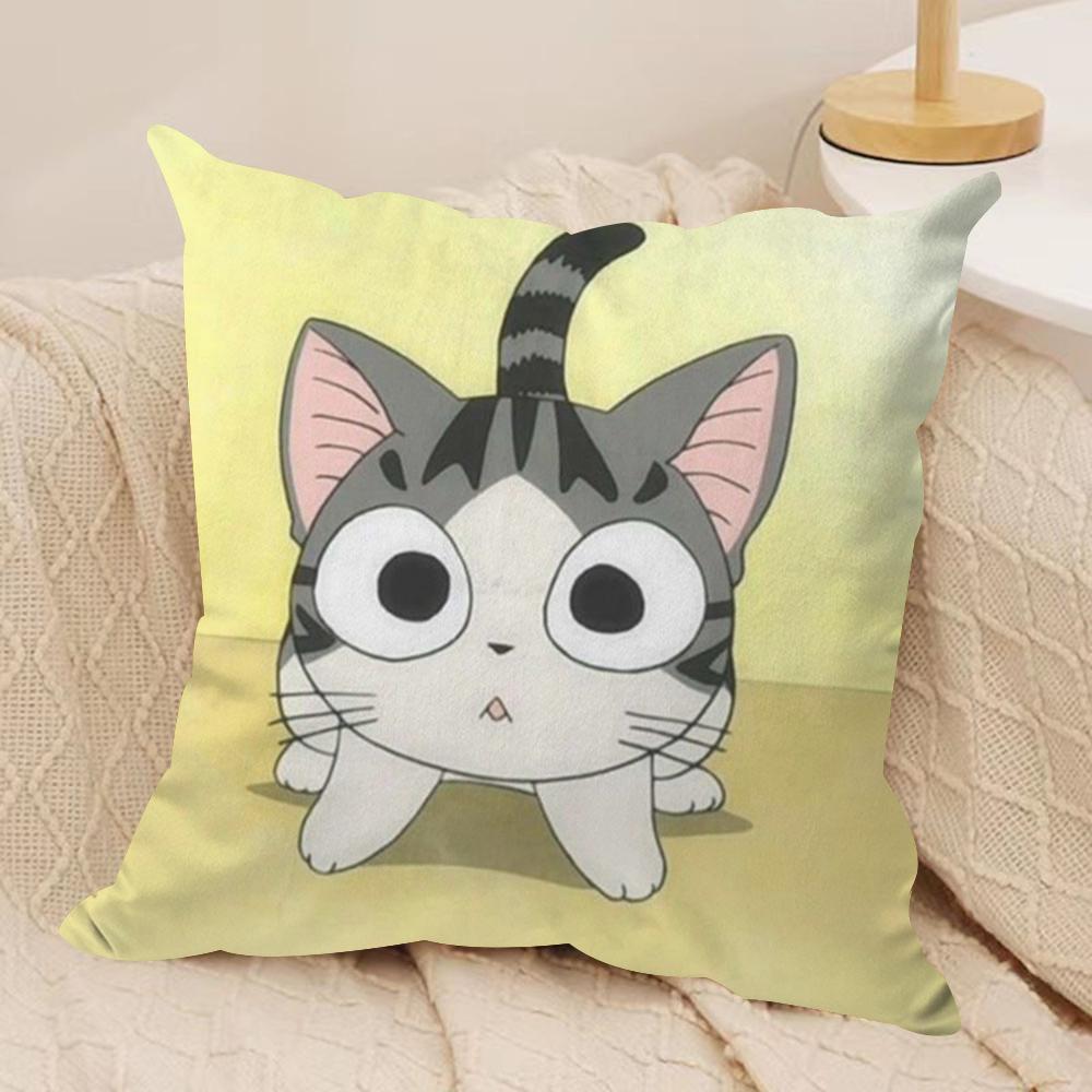 CChis Sweet Home Cushion Cover Silky Short Plush DoubleSided Printed Pillow Case for Sofa All Seasons Home Decor Gift