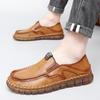 Handmade Leather Men Casual Shoes Luxury Designer Soft Men's Loafers Non-slip Brown Slip On Flats Man Moccasins Large Size 38-47