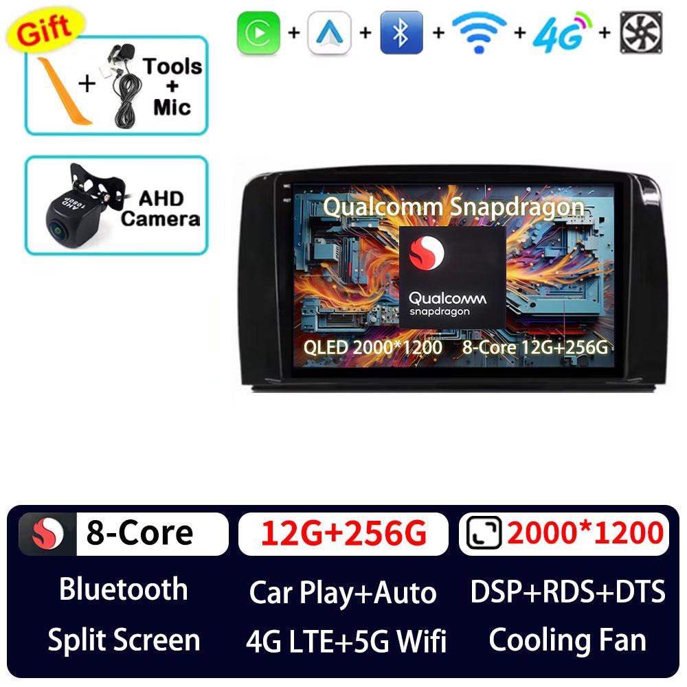 Autoradio Android 16 pour Mercedes Benz Classe R W251 R280 R300 R320 2005-2017, lecteur multimédia GPS, Navi, Carplay, autoradio stéréo