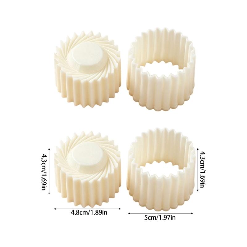 Detachable Plastic Mooncakes Press Molds, Double-Ended Pastry Shaper with Reversible Edges for Cookie, Candy, Mousse Dessert, and Pastries