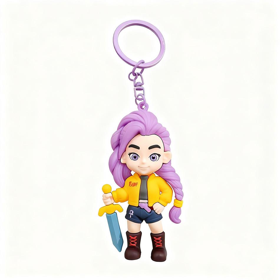 Kpop Devil Hunter Keychain, Tiger Character PVC Figure Keychain, Cute Harajuku Style Key Ring for Kids & Fans ChristmasGift