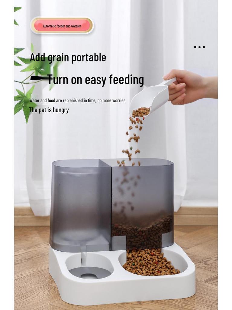 2.8L Transparent Automatic Pet Feeder & Water Dispenser for Dogs & Cats