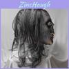 Horror Latex Zombie Mask With White Hair For Halloween Costume And Haunted House Decor