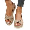 European and American Women Sandals Oversized Hemp Rope Wedge  Heel Casual Sandals Women's Shoes