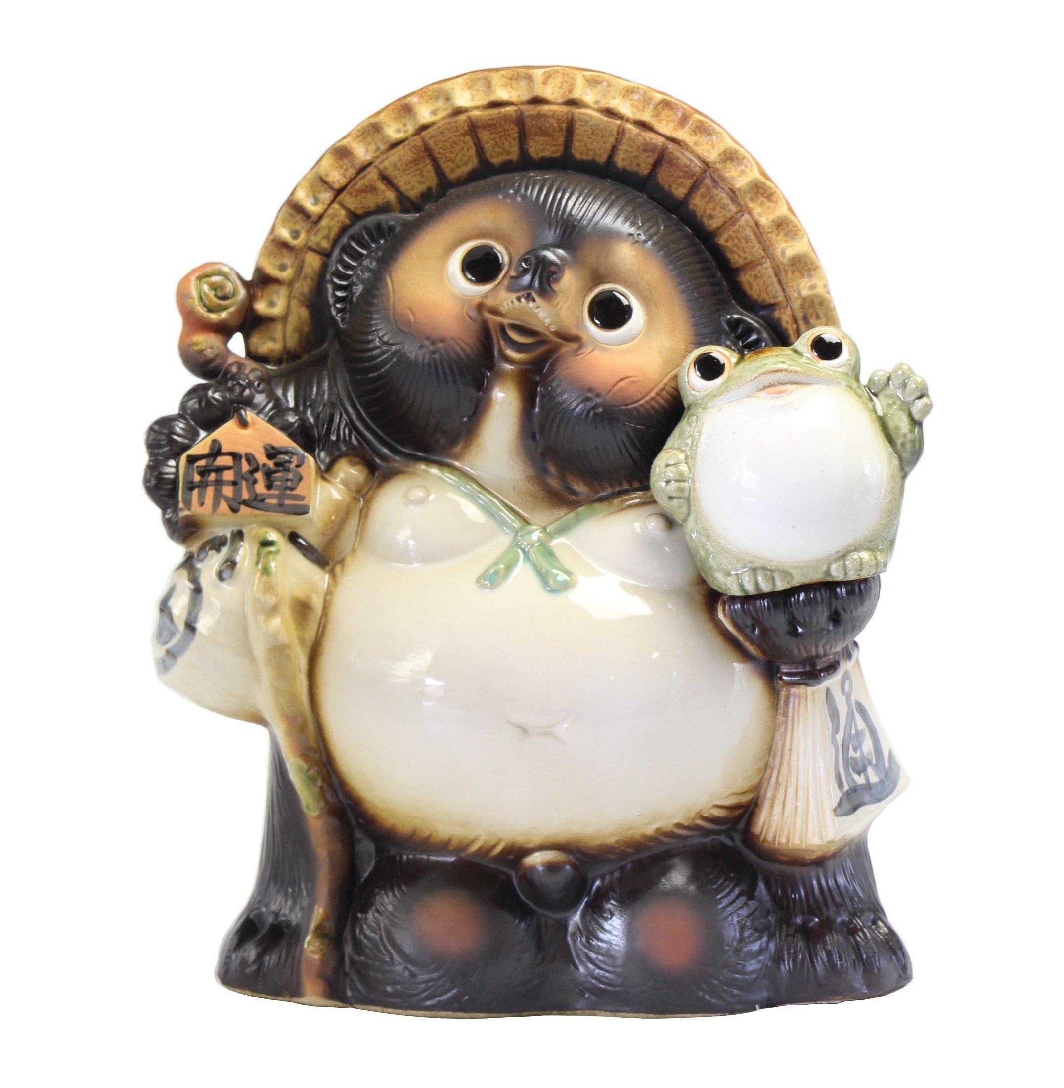 

Tori Good luck raccoon dog with lucky frog 13 Shigaraki Ware No. SA20-2