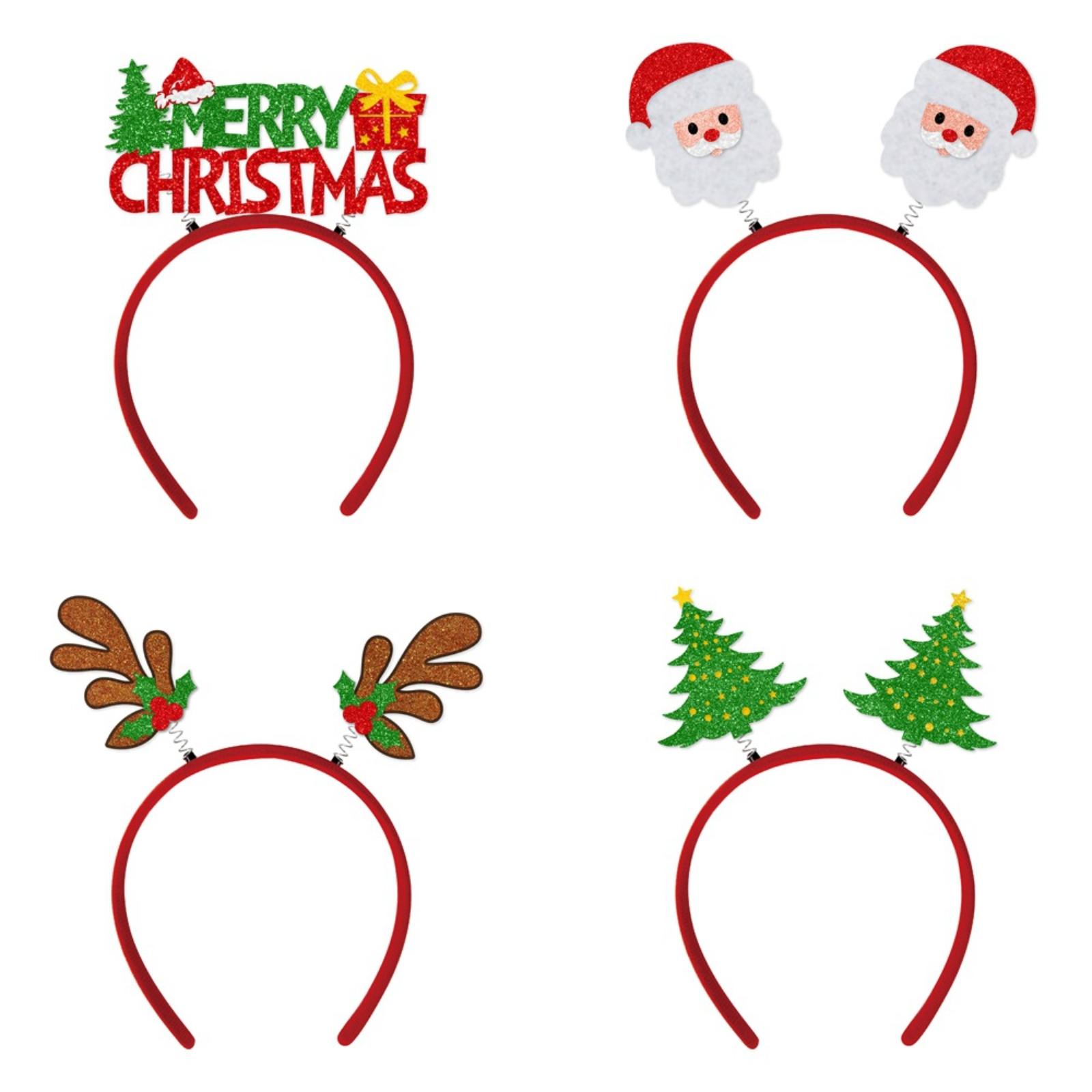 

Christmas Party Decorations Hairband Funny Photo Props Antlers Christmas Tree Decorations Hairband Hair Accessories One Size красный