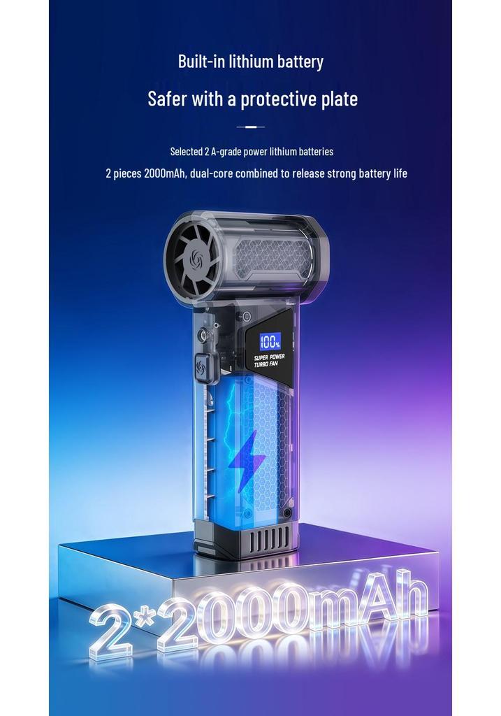 New Wireless Turbine Fan: Multi-Use Blower & Dust Collector for Car Wash, Outdoor, and Camping