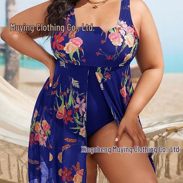 2024 European & American Backless Plus Size One-Piece Swimsuit for Women