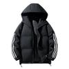 Winter Hooded Down Cotton Clothes Men's Coat Brand Loose Three Bars Cotton Clothes Thickened Warm Bread Clothes Men's Clothing