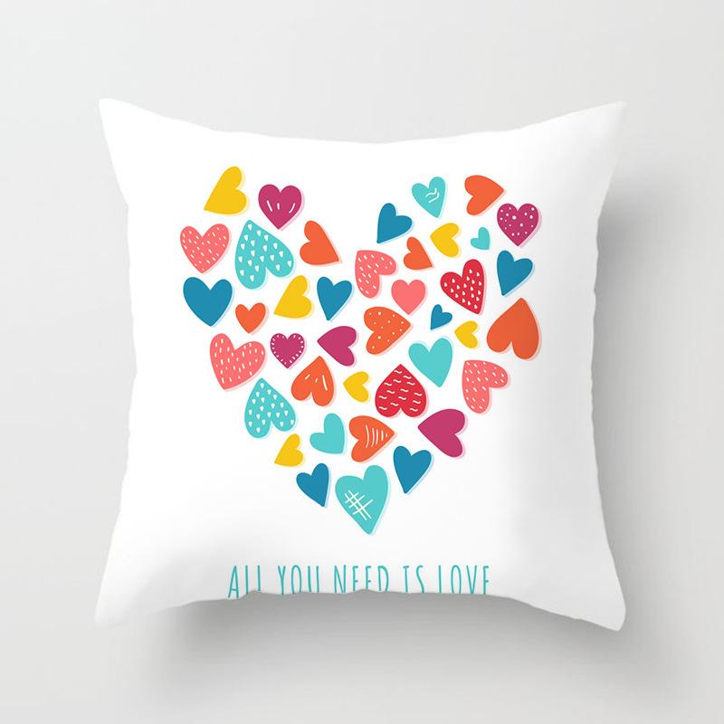 

Modern Simple Pillow Cover Peach Leather Velvet Sofa Pillow Cover Valentine S Day Love Cushion Premium Durable 45*45cm