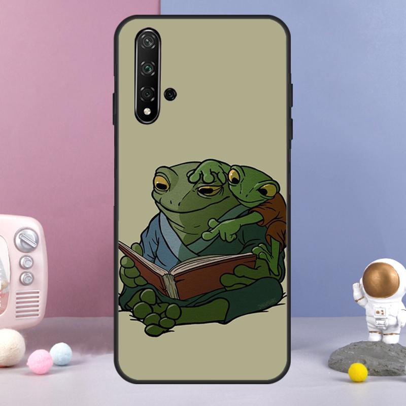Cute Frog Cartoon For Huawei Nova 11 Pro 9 10 SE Y60 Y70 Y90 Y61 Y91 Y73 Y72 12i 11i 8i P20 P40 P30 Lite Case