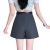 Damen Graue High-Waist A-Linien Shorts - Schlankmachend, Locker, Lässige Sommerbekleidung