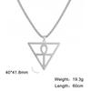 Egyptian Cross Pendant Inside Inverted Triangle Men Necklace Stainless Steel Box Chain Choker For Women Trend Jewelry Gift