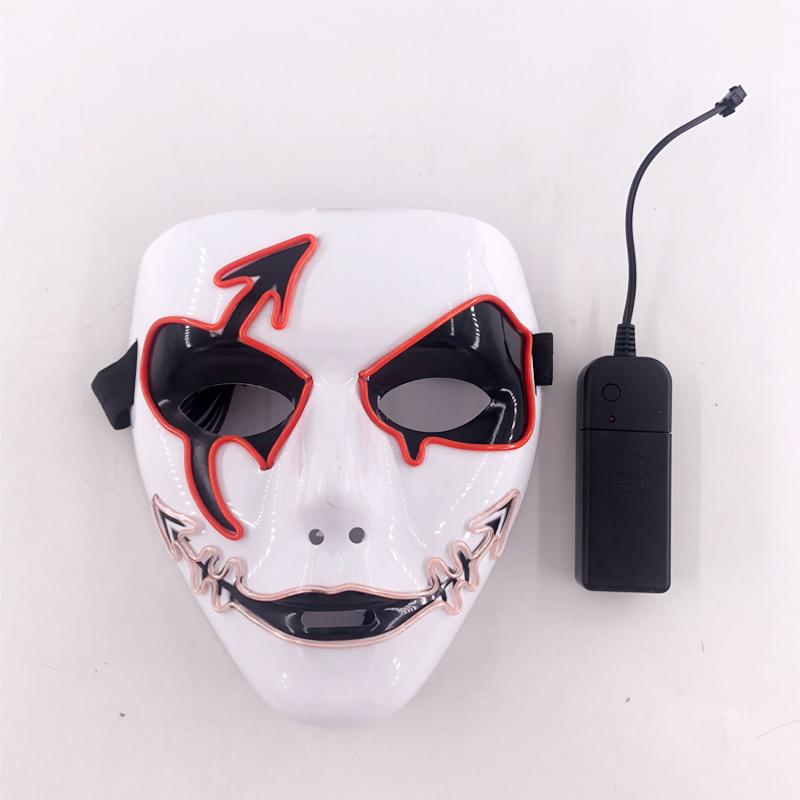 Glowing Hand-painted devil Mask Halloween Carnival Masquerade Cosplay Horror Mask Spooky atmosphere props Scary Halloween Props