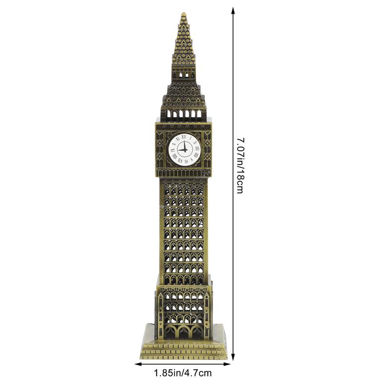 Big Building Model Architectural Statue London Metal Statues Sculptures Alloy Sculpture Bronze Clock Tower Landmarks