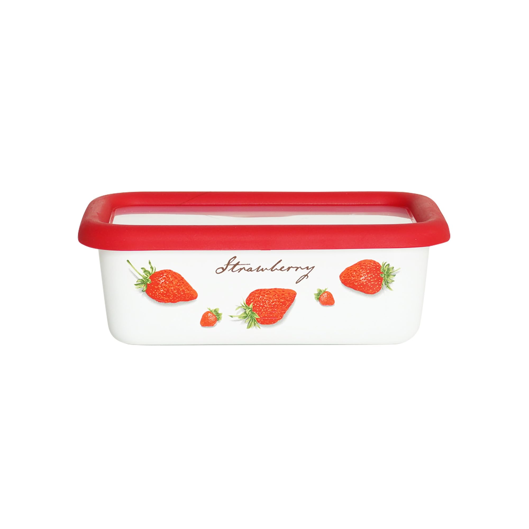

Fuji Enamel Strawberry Shallow Rectangular Container, Small, 0.45L, STB-S