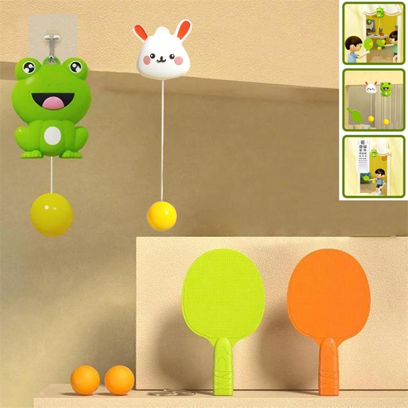 Table Indoor Hanging Tennis Trainer With Racket And Balls Portable Exerciser Toy