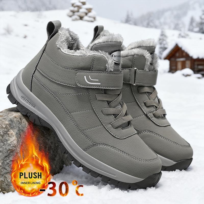 Men's Plus Size Winter Snow Boots: Plush Warm Martin Style