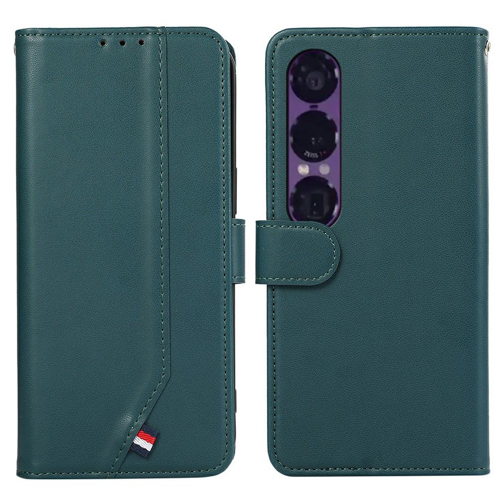 

For Sony Xperia 1 VII Case RFID Blocking Flip Leather Phone Cover Green