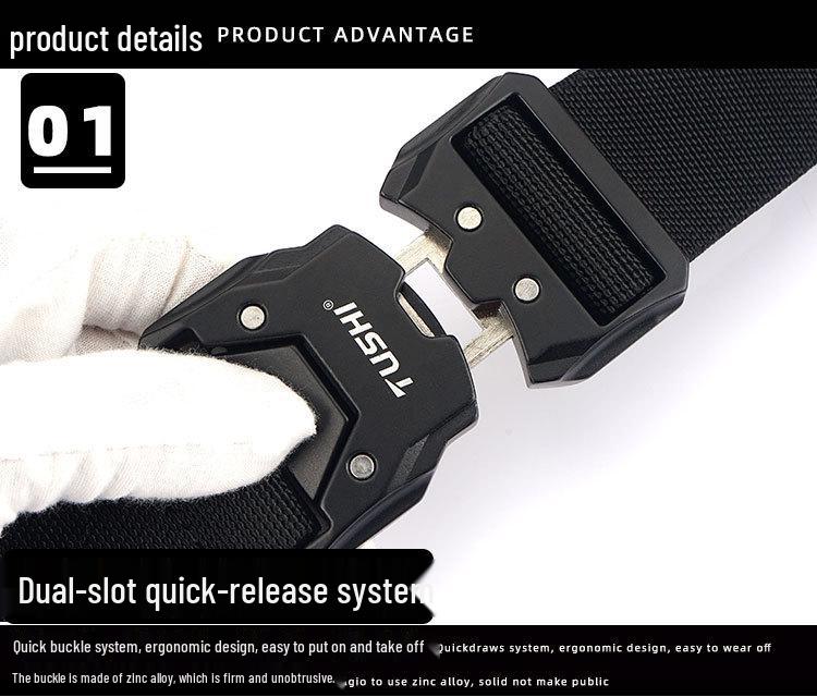 Men's Tactical Quick Release Elastic Stretch Belt for Casual Workwear and Outdoor Training