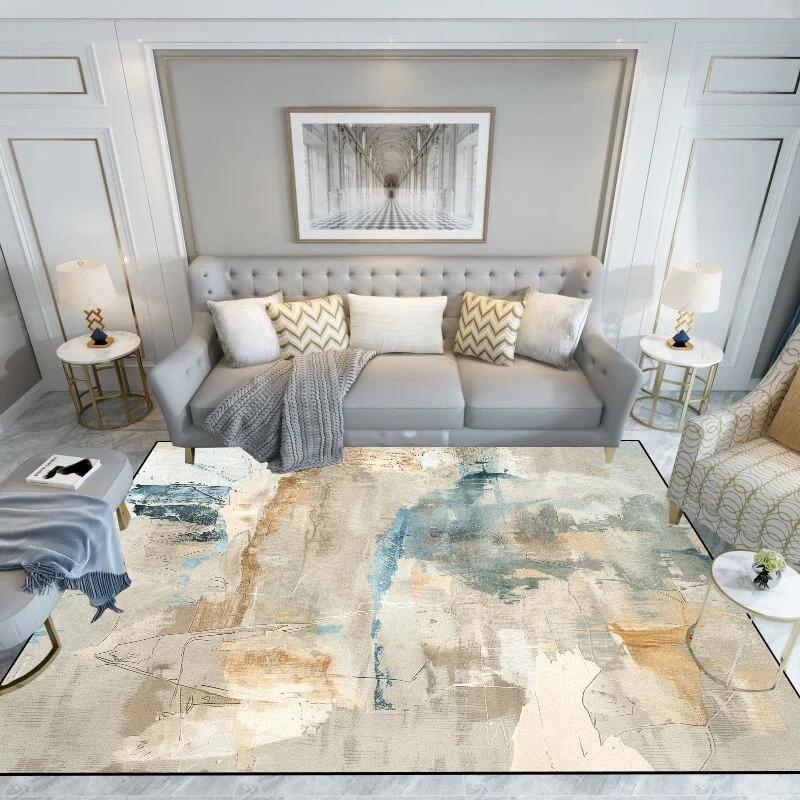 Light Luxury Splashing Ink Living Room Large Area Carpet Bedroom Decor Rugs Non-slip Floor Mat Lounge Rug Hotel Lobby Carpets