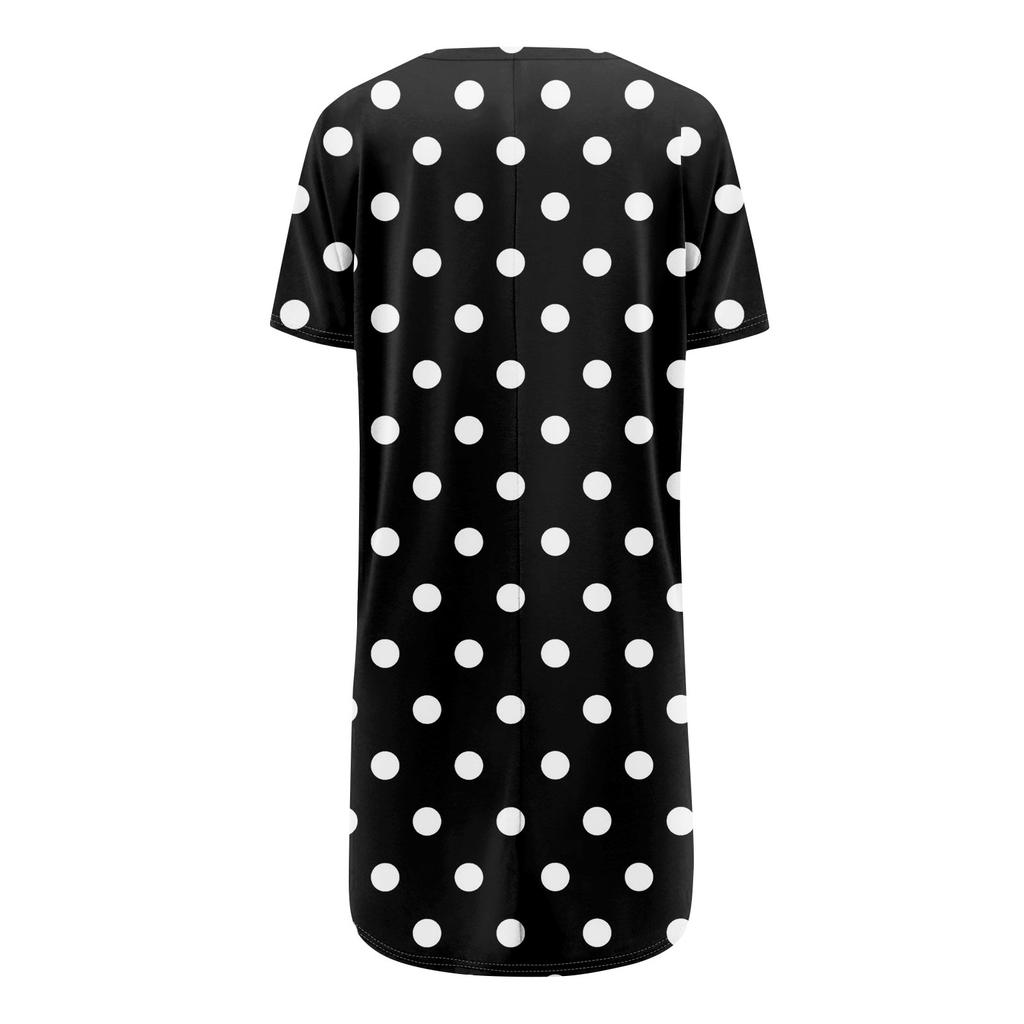 Damen Tops V-Ausschnitt Kurzarm Blusen Lässige Mittellange Shirts Modischer Print Tunika Tops Mit Taschen