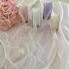 1PC Pearl-edged Fishtail Wavy Ribbon Cake Bouquet Decorative Ribbon Fairy Breath Fluttering 4cmx4.5m