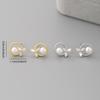 925 Sterling Silver Exquisite Zircon Flower Shell Pearl Stud Earrings Shiny Daily Wear Fine Jewelry For Women